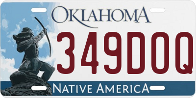 OK license plate 349DOQ