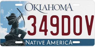 OK license plate 349DOV