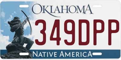 OK license plate 349DPP