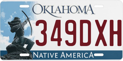 OK license plate 349DXH