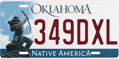 OK license plate 349DXL