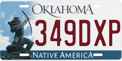 OK license plate 349DXP