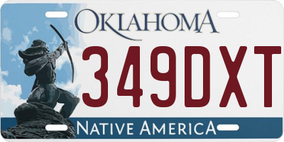 OK license plate 349DXT