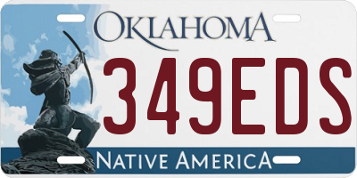 OK license plate 349EDS