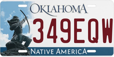 OK license plate 349EQW