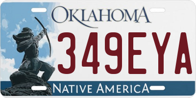 OK license plate 349EYA