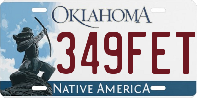 OK license plate 349FET