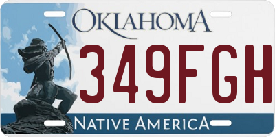 OK license plate 349FGH