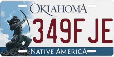 OK license plate 349FJE