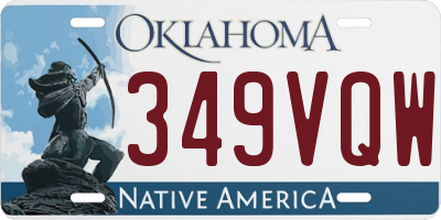 OK license plate 349VQW