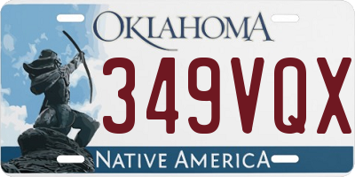 OK license plate 349VQX