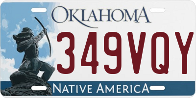 OK license plate 349VQY