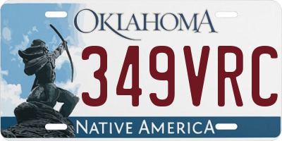 OK license plate 349VRC