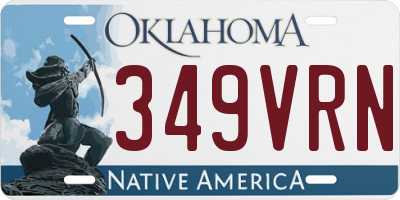 OK license plate 349VRN