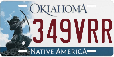 OK license plate 349VRR