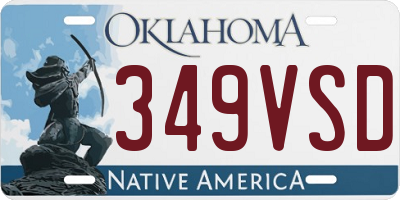 OK license plate 349VSD