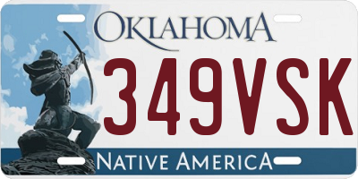 OK license plate 349VSK