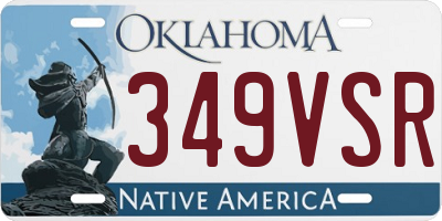 OK license plate 349VSR