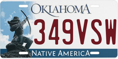 OK license plate 349VSW