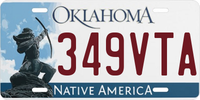 OK license plate 349VTA