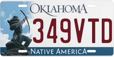 OK license plate 349VTD