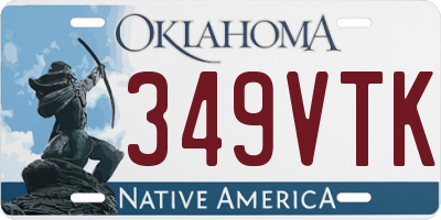 OK license plate 349VTK