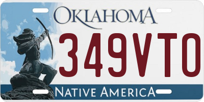 OK license plate 349VTO