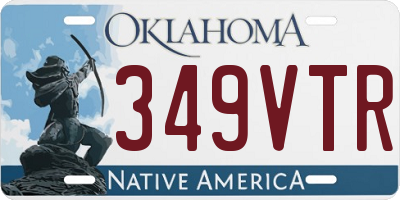 OK license plate 349VTR