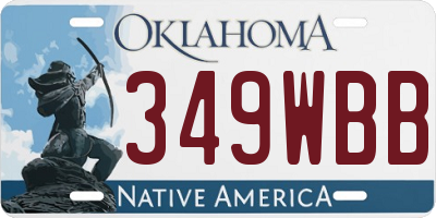OK license plate 349WBB
