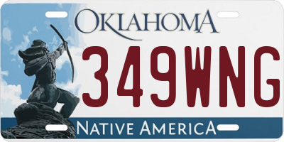 OK license plate 349WNG