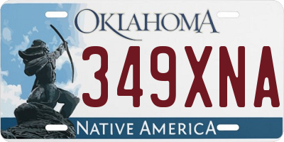 OK license plate 349XNA