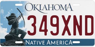 OK license plate 349XND