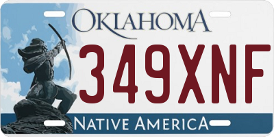 OK license plate 349XNF