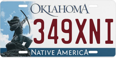 OK license plate 349XNI
