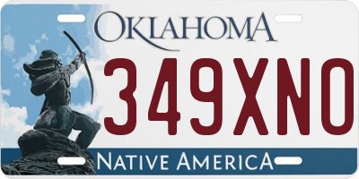 OK license plate 349XNO