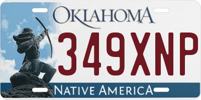 OK license plate 349XNP