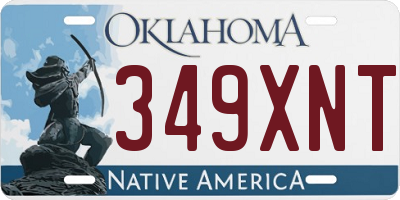 OK license plate 349XNT