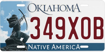 OK license plate 349XOB