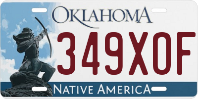 OK license plate 349XOF
