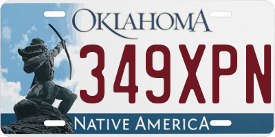 OK license plate 349XPN
