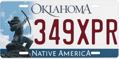 OK license plate 349XPR