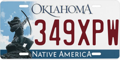 OK license plate 349XPW