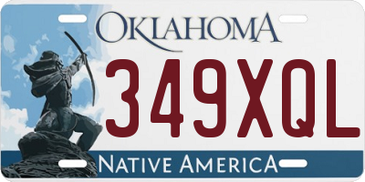 OK license plate 349XQL
