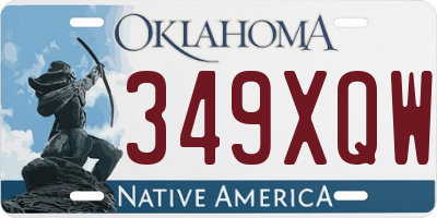 OK license plate 349XQW
