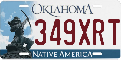 OK license plate 349XRT