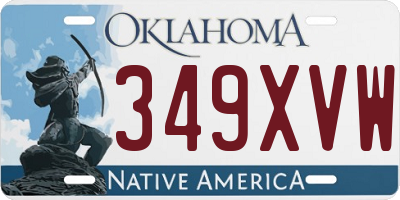 OK license plate 349XVW