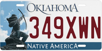 OK license plate 349XWN