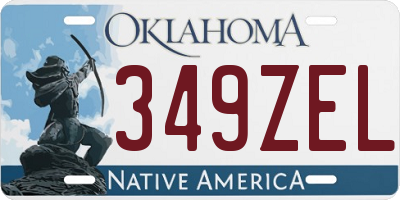 OK license plate 349ZEL