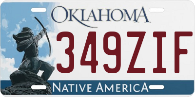 OK license plate 349ZIF
