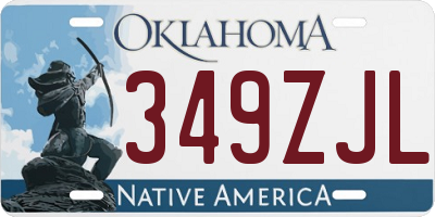 OK license plate 349ZJL